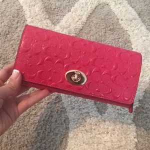 Coach leather crossbody clutch